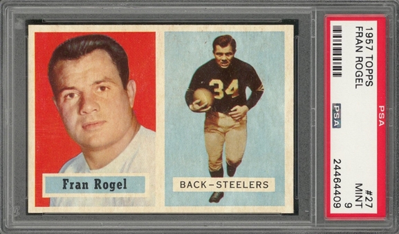 1957 Topps Football #27 Fran Rogel – PSA MINT 9